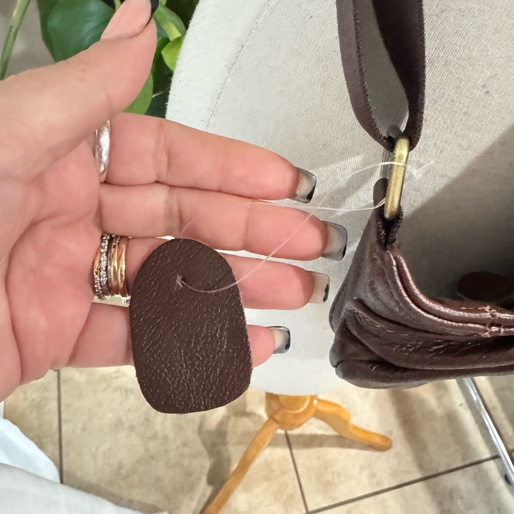 Brown Leather Crossbody Sling Bag • Multi-Pocket • New - Picture 5 of 9